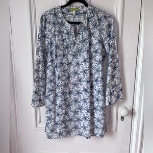 Women’s Sigrid Olsen Starfish Sequin Long Sleeve Tunic Top Size Medium